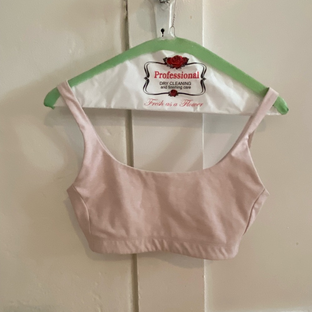 Outdoor Voices baby pink Doubletime sports bra